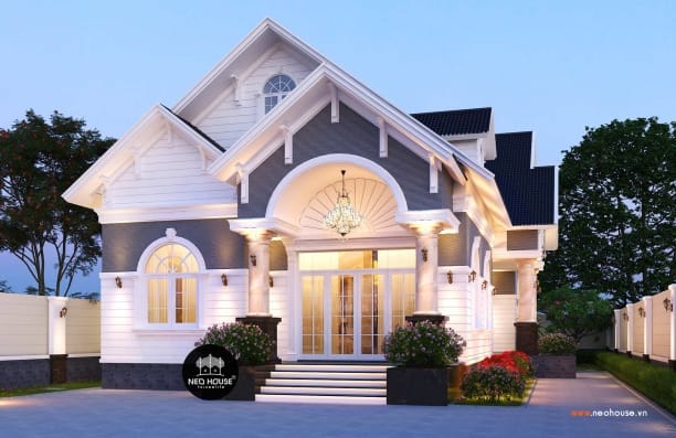 Mẫu thiết kế nhà phố 1 tầng phong cách mái thái