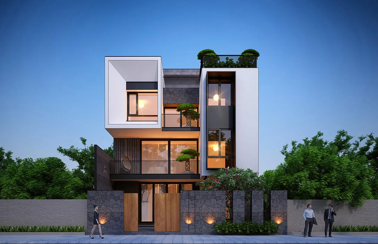 Thiết kế biệt thư 8m mặt tiền hiện đại thể hiện đẳng cấp gia chủ