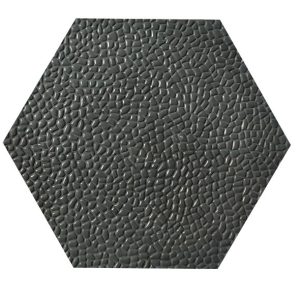 Gạch sỏi lục giác hạt nghiền dày đen